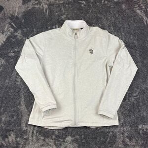 San Diego Padres Full Zip Mockneck Jacket Lightweight Heather Brown Men's M